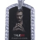 ERIC TRUE BLOOD PHOTO SILVER CZ BLING CHARM Dog Tag NECKLACE