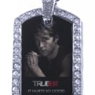 JASON TRUE BLOOD PHOTO SILVER CZ BLING CHARM Dog Tag NECKLACE
