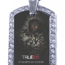 LAFAYETTE TRUE BLOOD PHOTO SILVER CZ BLING CHARM Dog Tag NECKLACE