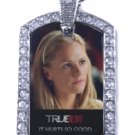 SOOKIE TRUE BLOOD PHOTO 2 SILVER CZ BLING CHARM Dog Tag NECKLACE