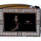 SAM MERLOTTE PHOTO TRUE BLOOD BLING ICED OUT CZ SILVER BELT BUCKLE