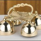 Sanctuary Altar Bells Four Bells Brass with Brass Handle 8"W x 4 1/2"H Sanctuary Altar Bells Four Bells Brass with Brass Handle 8"W x 4 1/2"H