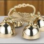 Sanctuary Altar Bells Four Bells Brass with Brass Handle 8"W x 4 1/2"H