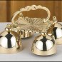 Sanctuary Altar Bells Four Bells Brass with Brass Handle 8"W x 4 1/2"H