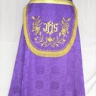 Purple Cope Vestment with Stole Gold Embroidery Satin Lined Trad Catholic