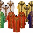 Trad Chasuble Vestment 5 Set Lot White or Gold, Red, Violet, and Green 5 Pieces