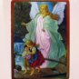 Guardian Angel Wood Plaque Desk Style Children's Size 5" x 3.5" Lovely