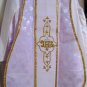 White Chasuble Set Vestment Fiddleback 5 Pieces NEW +Stole,Maniple,Veil,Burse