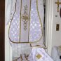 White Chasuble Set Vestment Fiddleback 5 Pieces NEW +Stole,Maniple,Veil,Burse