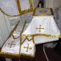 White Chasuble Set Vestment Fiddleback Agnus Dei NEW + Veil,Burse,Stole,Maniple