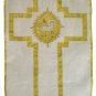 White Chasuble Set Vestment Fiddleback Agnus Dei NEW + Veil,Burse,Stole,Maniple
