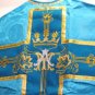 Blue Marian Chasuble Set Fiddleback Vestment Latin Mass NEW Gold Embroidery