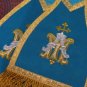 Blue Marian Chasuble Set Fiddleback Vestment Latin Mass NEW Gold Embroidery