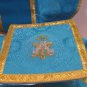 Blue Marian Chasuble Set Fiddleback Vestment Latin Mass NEW Gold Embroidery