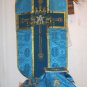 Blue Marian Chasuble Set Fiddleback Vestment Latin Mass NEW Gold Embroidery