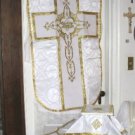 White Fiddleback Chasuble Set Vestment 5 Pcs NEW+Maniple,Stole,Veil,Burse Latin White Fiddleback Chasuble Set Vestment 5 Pcs NEW+Maniple,Stole,Veil,Burse Latin