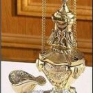 Catholic Hanging Brass Censer & Boat Set 12" High x 5" Diameter x 40" Chain