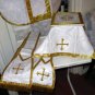 Spanish Fiddleback Vestment Set Lot: 5 Sets @ Red,Green,Black,White/Gold,Violet