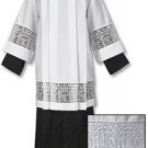 Catholic Box Pleated Surplice with Latin Cross and IHS Lace SM, MED, LARGE, X-LG