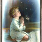 Catholic Picture Print Wood Plaque Boy Praying Baptism New Baby Mylar Frame