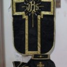 Black Fiddleback Chasuble Set Requiem Latin Mass NEW + Maniple,Stole,Veil,Burse