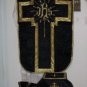 Black Fiddleback Chasuble Set Requiem Latin Mass NEW + Maniple,Stole,Veil,Burse