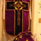 Purple Violet Chasuble Vestment Fiddleback 5 Pieces NEW Roman Catholic Latin Purple Violet Chasuble Vestment Fiddleback 5 Pieces NEW Roman Catholic Latin