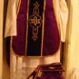 Purple Violet Chasuble Vestment Fiddleback 5 Pieces NEW Roman Catholic Latin