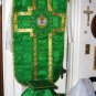 Chasuble Set Green Fiddleback Vestment  Includes Veil,Burse,Maniple,Stole NEW