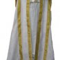 White Cope Vestment with Stole Gold Embroidery Satin Lined Traditional Catholic