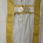 White Cope Vestment with Stole Gold Embroidery Satin Lined Traditional Catholic