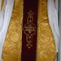 Gold Chasuble Vestment Fiddleback 5 Pieces NEW Lovely Latin Mass FREE SHIP USA