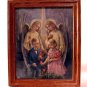 Vintage First Communion Picture Print Catholic Boy Girl Guardian Angels Oak