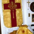 Gold Chasuble Vestment Fiddleback Set Latin Mass NEW+Maniple,Stole,Veil,Burse