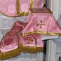 Rose Chasuble Set Vestment Fiddleback Catholic NEW + Maniple,Stole,Veil,Burse