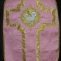 Rose Chasuble Set Vestment Fiddleback Catholic NEW + Maniple,Stole,Veil,Burse
