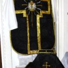 Chasuble Set Black Fiddleback Latin Requiem Mass + Veil,Burse,Maniple,Stole Chasuble Set Black Fiddleback Latin Requiem Mass + Veil,Burse,Maniple,Stole