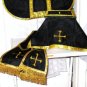 Chasuble Set Black Fiddleback Latin Requiem Mass + Veil,Burse,Maniple,Stole