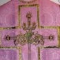 Rose Chasuble Set Vestment Fiddleback 5 Pc NEW+Maniple,Stole,Veil,Burse