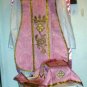 Rose Chasuble Set Vestment Fiddleback 5 Pc NEW+Maniple,Stole,Veil,Burse