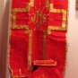 Red Chasuble Set Fiddleback IHS Latin Mass NEW + Stole,Maniple,Veil,Burse