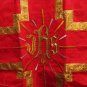 Red Chasuble Set Fiddleback IHS Latin Mass NEW + Stole,Maniple,Veil,Burse