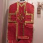 Red Chasuble Set Fiddleback IHS Latin Mass NEW + Stole,Maniple,Veil,Burse