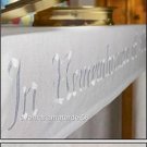 100% Linen Altar Cloth Embroidered Remembrance of Me Size: 52" x 96"