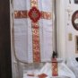 White Chasuble Set Fiddleback Vestment Latin Mass NEW+Maniple,Stole,Veil,Burse
