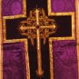Purple Chasuble Vestment Fiddleback 5 Pieces NEW, Maniple,Stole,Veil,Burse Latin