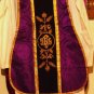 Purple Chasuble Vestment Fiddleback 5 Pieces NEW, Maniple,Stole,Veil,Burse Latin