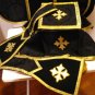 Black Fiddleback Chasuble Requiem Mass Vestment Set+Veil,Maniple,Stole,Burse