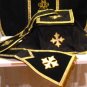 Black Fiddleback Chasuble Requiem Mass Vestment Set+Veil,Maniple,Stole,Burse