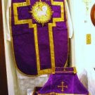 Purple Chasuble Set Vestment Fiddleback 5 Pieces NEW, Maniple,Stole,Veil,Burse